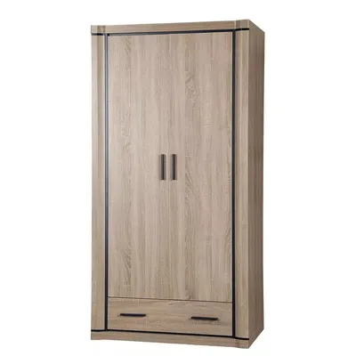 Produktbild von Zweitüriger Kleiderschrank AIRA – Breite 97 cm, Sonoma-Eiche