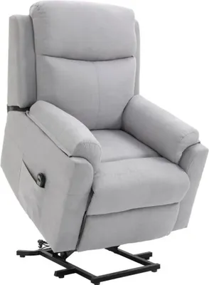Zdjęcie produktu dla Fotel TV 713-094V90LG, dla seniorów, fotel relaksacyjny, elektryczny, z funkcją spania i stania, funkcja rozkładania, szary, 83 x 89 x 102 cm