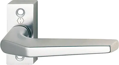 Produktbild von Drückerhalbgarnitur FRANKFURT 117GF/22 auf Rosette, Aluminium silber eloxiert