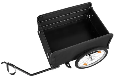 Zdjęcie produktu dla Przyczepka rowerowa SucceBuy do przewozu ładunków, składana przyczepka transportowa o udźwigu 59 kg, wykonana z wytrzymałej stali węglowej i tkaniny Oxford 600D, w zestawie osłona przeciwdeszczowa, hak i 4 elementy odblaskowe, przeznaczona do rowerów z kołami o średnicy 22-28 cali, idealna do transportu