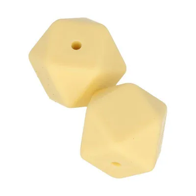 Obrázok produktu pre Silikónové korálky šesťhranné x 2 - 17 mm - žlté