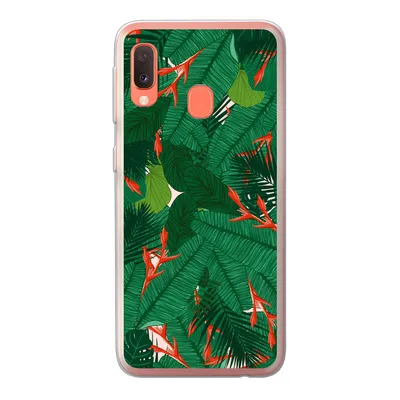 Produktbild von MuchoWow® Handyhülle Schutzhülle Hülle für Samsung Galaxy A20e Blumen - Blätter - Muster Silikon Softcase Handy Hülle - Abdeckung