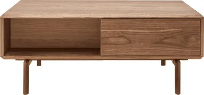 Produktbild von Miliboo - Rechteckiger Couchtisch mit Stauraum dunkles Walnussholz L100 cm SUVA