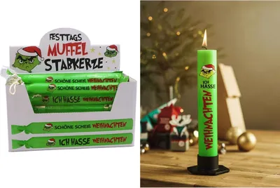Produktbild von 4er Set Weihnachts Kerzen | lustige Weihnachtskerzen | witzige Deko | Geschenkidee Weihnachten | Adventszeit | Winter Tischdeko