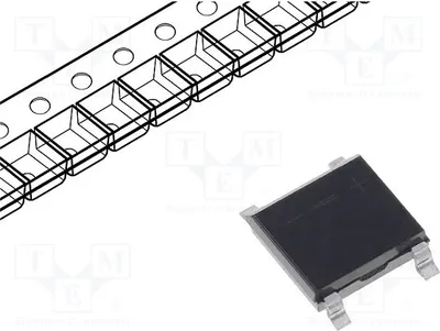 Obrázek produktu pro 5x Jednofázový usměrňovač Urmax: 1 kV, proud zkratu: 30 A, proud: 1 A. TB10S, jednofázový