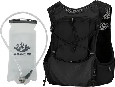 Produktbild von Trinkweste Pack Atmungsaktiver Trinkrucksack Laufrucksack mit großer Kapazität mit 2L Wasserbeutel Schwarz