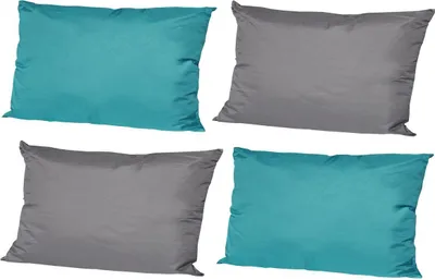Produktbild von JACK 4x Outdoor Lounge Kissen 30x50cm viele Farben Dekokissen inkl. Füllung Wasserfest Sitzkissen Garten Stuhl, Farbe:2x Petrol - 2x Anthrazit