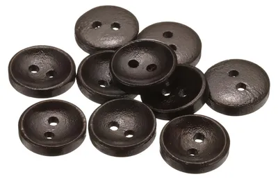 Produktbild von Holzknöpfe, 15 mm - Set mit 10 dunkelbraunen Knöpfen mit 2 Löchern