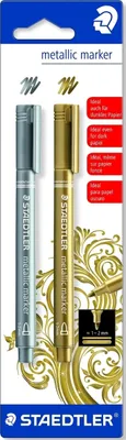 Productafbeelding van 10 stuks STAEDTLER 8323-S BK2, metallic fineliner, zwart