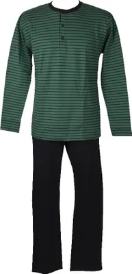 Produktbild von Herren Pyjama Baumwolle Interlock Langarm Henley Kragen MILITARY SUPPLIES RAGNO Artikel N67341, S, Cotone 100%