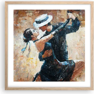 Produktbild von Gerahmtes Poster - Rahmen in heller Eiche - tanzen sie - 50x50 cm - Wand Bild - Wanddeko - Wandbilder - Kunstposter - Wandposter - Bilderrahmen - Bilder - Kunstdruck - Wandbild - P2NAC50x50-3773