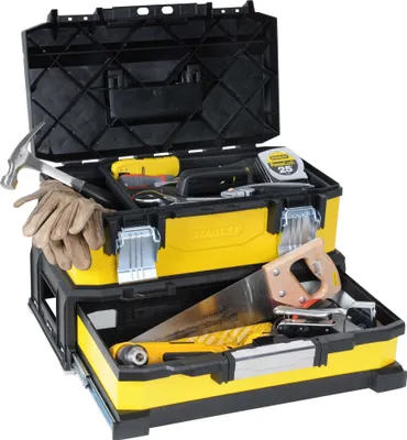 Image de Boite à outils à tiroir bi-matière jaune 51cm STANLEY - 1-95-829