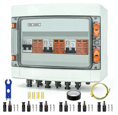 Produktbild von Solar-Anschlussbox - 3 Strings - 40 A - 1000 V DC - Überspannungs- und Blitzschutz - DC-Trennschalter - Schwarz/Weiß