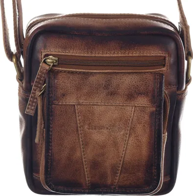 Produktbild von GreenLand Nature Leder Umhängetasche MASCU & LINE Crossbody Bag Brown braun