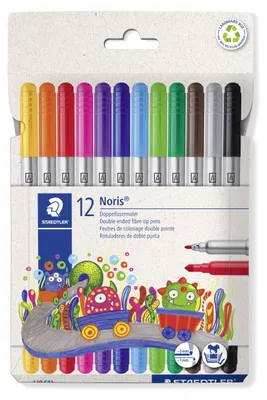 Produktbild von STAEDTLER Noris 320 Doppelfasermaler Etui mit 12 Farben