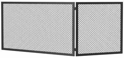Produktbild von Kaminschutzgitter, Faltbarer Funkenschutz aus Metall Funkenschutzgitter für Wohnzimmer, Schlafzimmer, 141x50cm, Schwarz