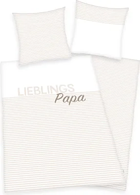 Produktbild von HERDING HOME Bettwäsche - Lieblingspapa - 80-x-80-cm-135-x-200-cm, Deckenbezug im Lieferumfang enthalten, Kissenbezug enthalten