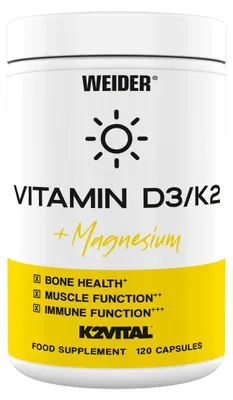 Image de Weider Vitamines D3/K2 + Magnésium 120 capsules 17008
