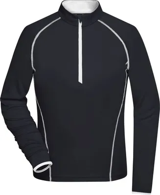 Produktbild von Langarm Funktionsshirt für Fitness und Sport black/white, Gr. M