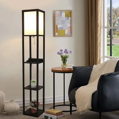 Produktbild von Stehlampe Stehleuchte mit 3 Etagen Standleuchte standlampe Bodenlampe für Schlafzimmer Wohnzimmer 26x26x159cm