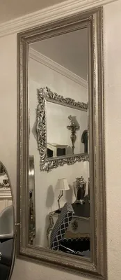 Produktbild von Casa Padrino Barock Spiegel Silber - Rechteckiger Wandspiegel im Barockstil - Handgefertigter Barock Garderoben Spiegel - Barock Möbel - Barock Interior - Edel & Prunkvoll