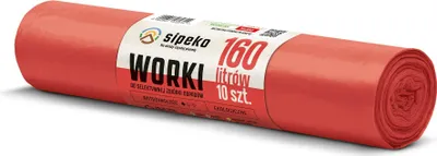 Zdjęcie produktu dla LDPE Worki na śmieci SIPEKO 160L 10szt. CZERWONE