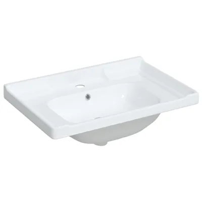 Image de vidaXL Lavabo Blanc 71x48x23 cm Rectangulaire Céramique