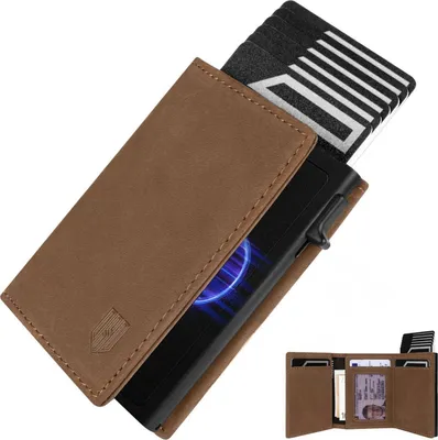 Produktbild von RFID-Herrenportmonee MagSnap Slim Wallet Münzfach Kreditkartenetui Braun
