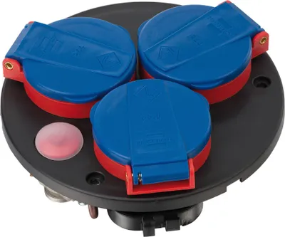 Productafbeelding van Brennenstuhl wandplaat voor stopcontacten, 3-voudig, IP44, met thermostaat en controlelampje, artikelnummer 1081090