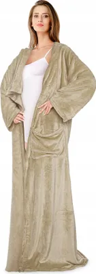 Produktbild von Decke Oversize Warm Dicke Decke Kapuzen-Sweatshirt Beige Bingie