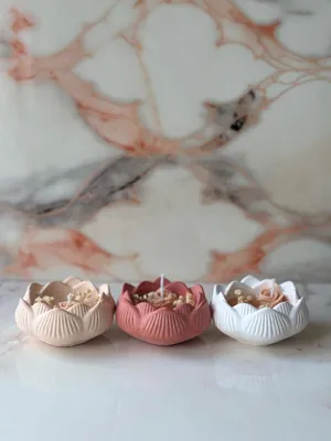 Image de Evila Originals, Glamour Candle 29ST, lot de bougies (3 pièces), rouge, 100 % BÉTON, 8 x 5 x 8 cm