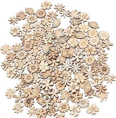 Produktbild von Famanu Holzblütenblätter Dekorationen für DIY Hochzeitsdekorationen und Basteln - 200 Stück