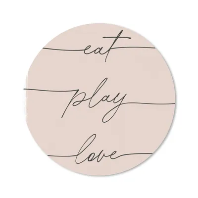Produktbild von MuchoWow® Mauspad Mousepad Text - Zitate - Essen spielen Liebe - Essen 20x20 cm - Mousepads - Maus Mat - Pad - Mausunterlage - Schreibtischmatte