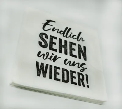 Produktbild von 20x Servietten: Endlich sehen wir uns wieder! 3-lagig 33x33cm; Tischdeko Party