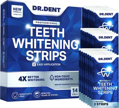 Produktbild von DRDENT Professionelle Zahnaufhellungsstreifen 7 Behandlungen - Sicher für den Zahnschmelz - Nicht empfindliche Zahnaufhellung