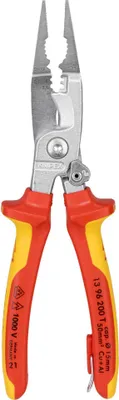 Immagine prodotto di Pinza per installazioni elettriche VDE TT 200 mm con impugnatura M.K. Knipex | 4003773081425