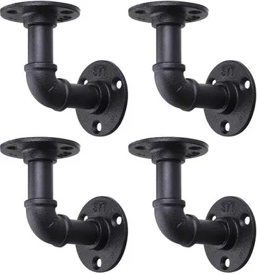Immagine prodotto di Set di 8 ganci per assi in metallo nero, design industriale