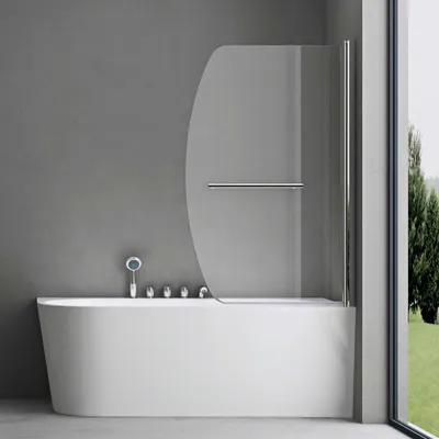 Produktbild von doporro Duschwand für Badewanne Badewannenaufsatz 90x140cm Duschabtrennung 6mm ESG-Sicherheitsglas inkl. NANO-Beschichtung Badewannenfaltwand