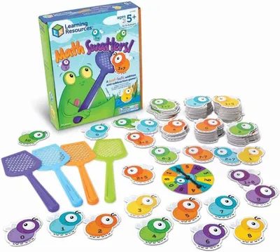 Productafbeelding van Learning Resources Math Swatters! Aanvulling en Aftrekken Spel 99 - Stukken Set - Veelkleurig