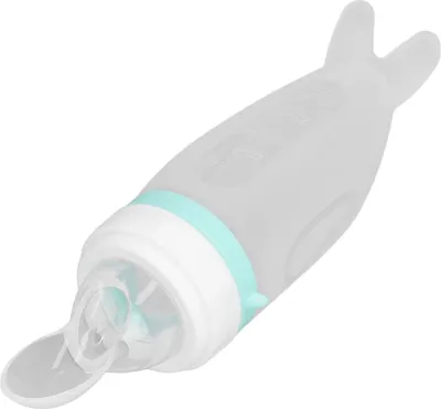 Produktbild von Babynahrungsspender-Set, niedliche Form, hochwertiger Silikonlöffel, Quetschflasche für Kleinkinder, Grün