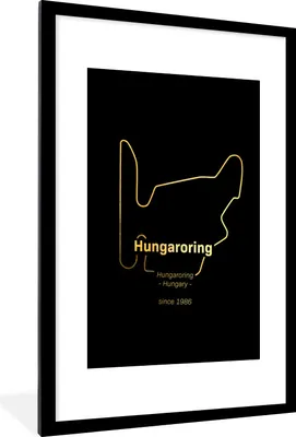 Produktbild von MuchoWow® Gerahmtes Poster Ungarn - F1 - Rennstrecke 60x90 cm - Poster mit Schwarzem Bilderrahmen Wandposter Rahmen Foto Bilder - Dekoration - Wandposter Wohnzimmer - Hochwertig
