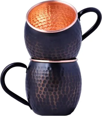Immagine prodotto di Set di bicchieri Moscow Mule in rame - Moscow Mule originale - 2 pezzi - Nero - Rame