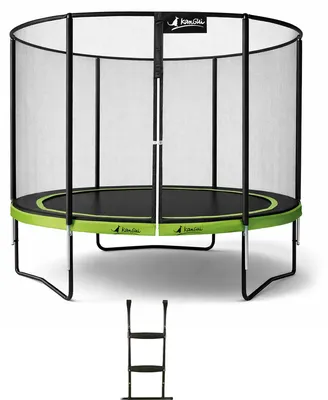 Image de KANGUI Trampoline de jardin rond 305 cm + filet de sécurité + échelle - PUNCHI Vert 300