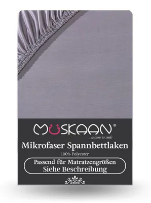 Produktbild von Mikrofaser Spannbettlaken 90x200 cm - 100x200 cm Betttuch Laken grau
