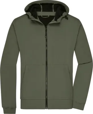 Produktbild von Softshelljacke mit Kapuze im sportlichen Design olive/camouflage, Gr. M