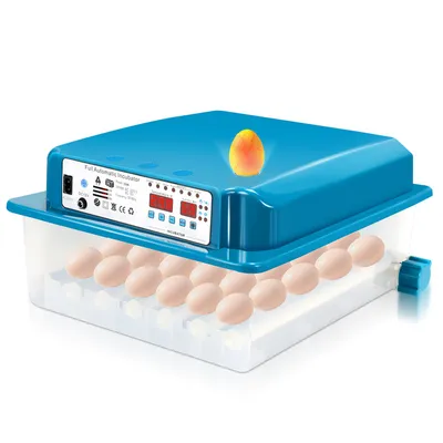 Obrázek produktu pro TolleTour Inkubátor Otočný systém + regulace teploty pro slepice, husy, kachny, holuby, křepelky, ptáky S LED osvětlením vajec s LCD displejem 36 vajec Zelená