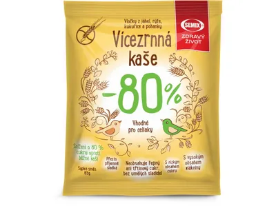 Obrázek produktu pro Vícezrnná kaše - 80% bez lepku 65g, SEMIX 65 g SEMIX