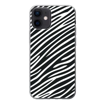 Produktbild von MuchoWow® Handyhülle Schutzhülle Hülle für iPhone 12 Tiermuster - Zebra - Schwarz Silikon Softcase Handy Hülle - Schutzhülle