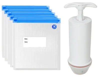 Productafbeelding van Vacuümverpakte zakken, geschikt voor de magnetron, herbruikbaar, 10 stuks. MPump zakken, 32x45 cm