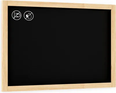 Immagine prodotto di Lavagna nera con cornice in legno naturale 90x60 cm